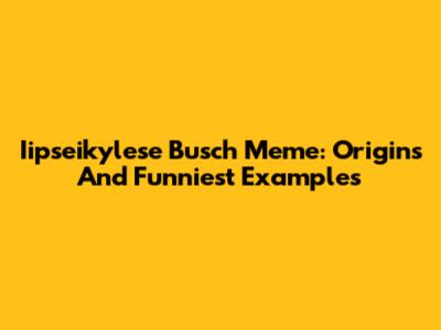 Iipseikylese Busch Meme: Origins And Funniest Examples