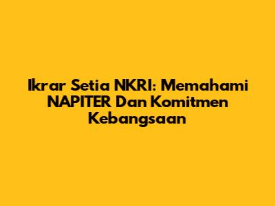 Ikrar Setia NKRI: Memahami NAPITER Dan Komitmen Kebangsaan