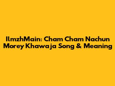 IlmzhMain: Cham Cham Nachun Morey Khawaja Song & Meaning