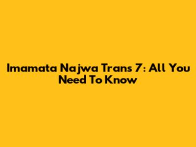 Imamata Najwa Trans 7: All You Need To Know