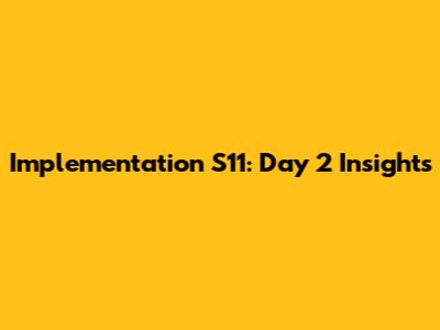Implementation S11: Day 2 Insights