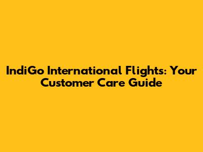 IndiGo International Flights: Your Customer Care Guide