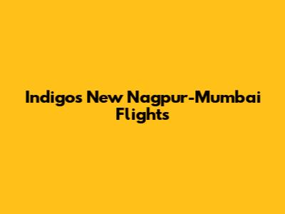 Indigo's New Nagpur-Mumbai Flights