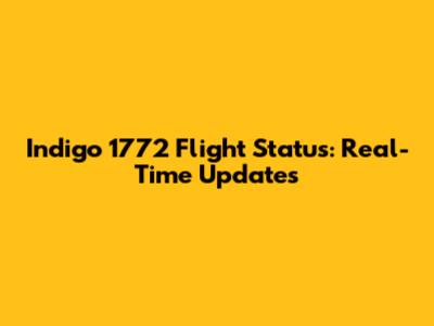 Indigo 1772 Flight Status: Real-Time Updates
