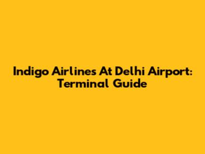 Indigo Airlines At Delhi Airport: Terminal Guide