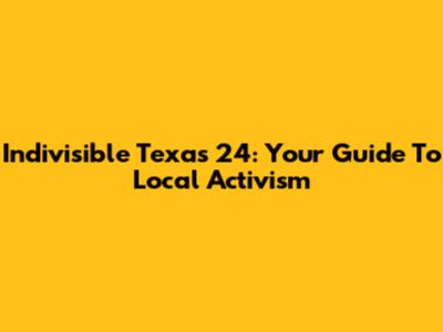 Indivisible Texas 24: Your Guide To Local Activism