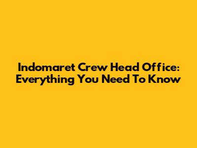 Indomaret Crew Head Office: Everything You Need To Know