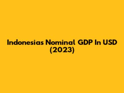 Indonesia's Nominal GDP In USD (2023)