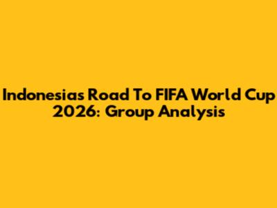 Indonesia's Road To FIFA World Cup 2026: Group Analysis