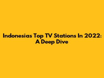 Indonesia's Top TV Stations In 2022: A Deep Dive