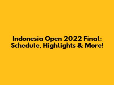 Indonesia Open 2022 Final: Schedule, Highlights & More!