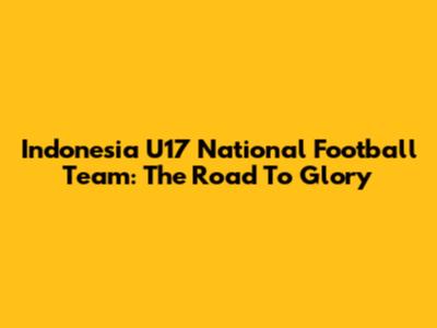 Indonesia U17 National Football Team: The Road To Glory
