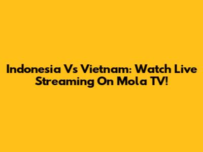 Indonesia Vs Vietnam: Watch Live Streaming On Mola TV!