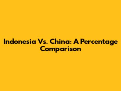 Indonesia Vs. China: A Percentage Comparison