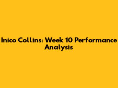 Inico Collins: Week 10 Performance Analysis