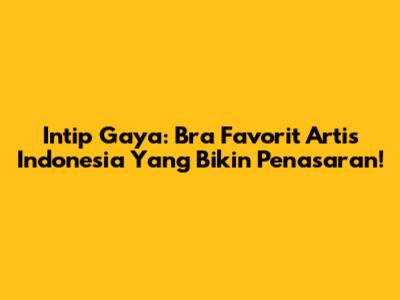 Intip Gaya: Bra Favorit Artis Indonesia Yang Bikin Penasaran!