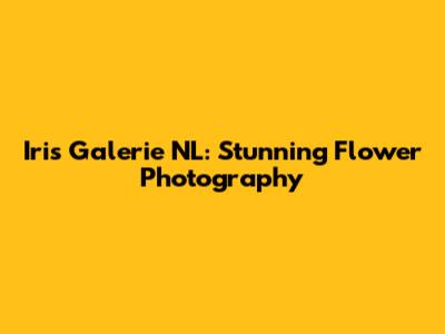 Iris Galerie NL: Stunning Flower Photography