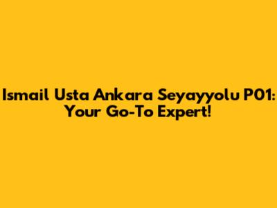Ismail Usta Ankara Seyayyolu P01: Your Go-To Expert!