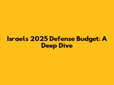 Israel's 2025 Defense Budget: A Deep Dive