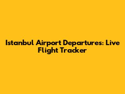 Istanbul Airport Departures: Live Flight Tracker