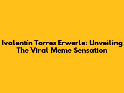 Ivalentín Torres Erwerle: Unveiling The Viral Meme Sensation