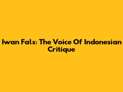 Iwan Fals: The Voice Of Indonesian Critique