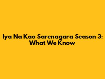 Iya Na Kao Sarenagara Season 3: What We Know