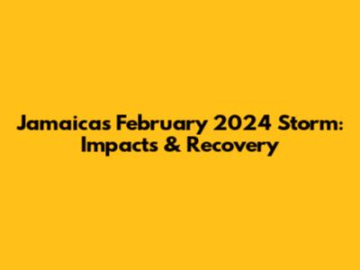 Jamaica's February 2024 Storm: Impacts & Recovery
