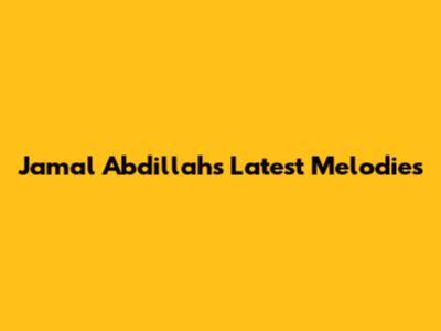 Jamal Abdillah's Latest Melodies