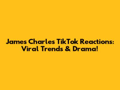 James Charles' TikTok Reactions: Viral Trends & Drama!