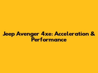 Jeep Avenger 4xe: Acceleration & Performance