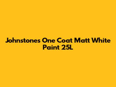 Johnstone's One Coat Matt White Paint 25L