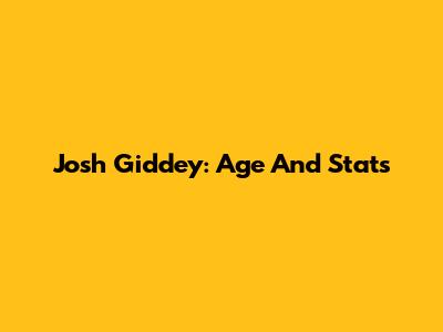 Josh Giddey: Age And Stats