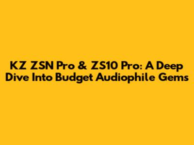 KZ ZSN Pro & ZS10 Pro: A Deep Dive Into Budget Audiophile Gems