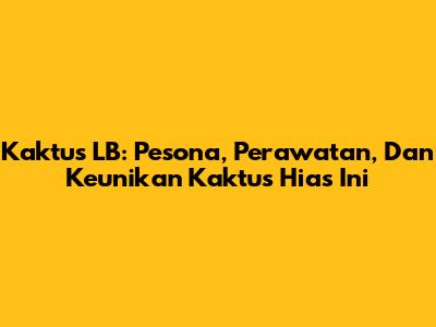 Kaktus LB: Pesona, Perawatan, Dan Keunikan Kaktus Hias Ini