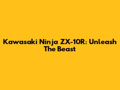 Kawasaki Ninja ZX-10R: Unleash The Beast