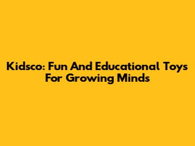 Kidsco: Fun And Educational Toys For Growing Minds