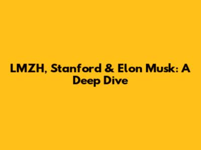LMZH, Stanford & Elon Musk: A Deep Dive