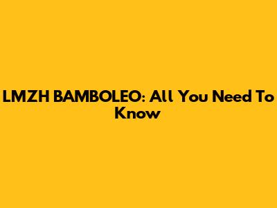 LMZH BAMBOLEO: All You Need To Know