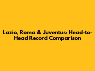 Lazio, Roma & Juventus: Head-to-Head Record Comparison