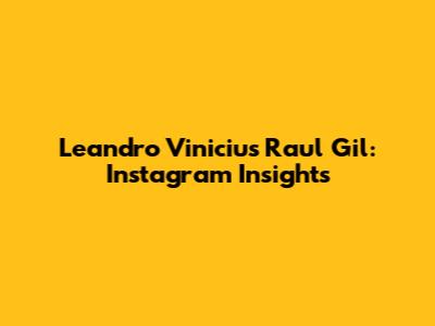 Leandro Vinicius Raul Gil: Instagram Insights