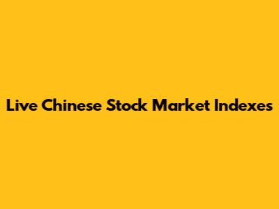 Live Chinese Stock Market Indexes