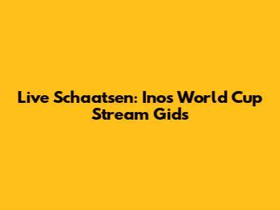 Live Schaatsen: Inos World Cup Stream Gids