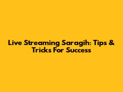 Live Streaming Saragih: Tips & Tricks For Success