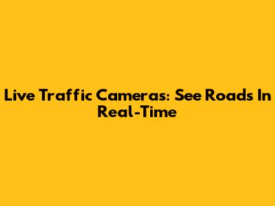 Live Traffic Cameras: See Roads In Real-Time