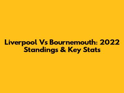 Liverpool Vs Bournemouth: 2022 Standings & Key Stats