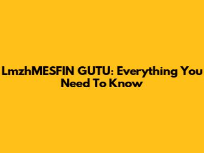 LmzhMESFIN GUTU: Everything You Need To Know