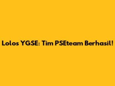 Lolos YGSE: Tim PSEteam Berhasil!