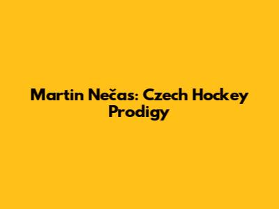 Martin Nečas: Czech Hockey Prodigy