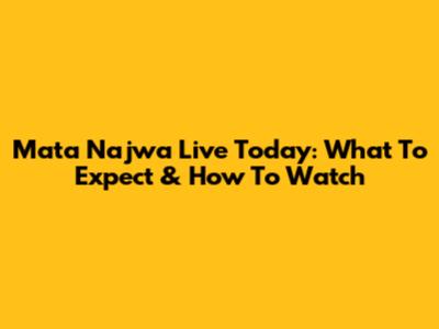 Mata Najwa Live Today: What To Expect & How To Watch